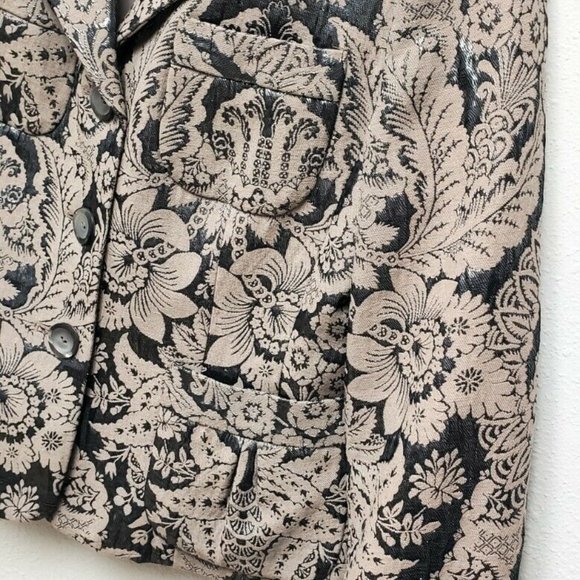 Victor Alfaro Metallic Floral Print Jacket - Picture 5 of 6